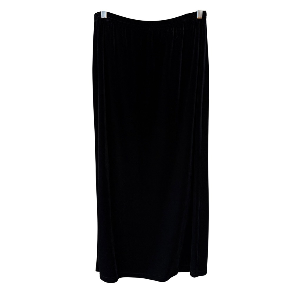 Notations Womens Velvet Straight Maxi Skirt Large Whimsigoth Witchy Grunge Black